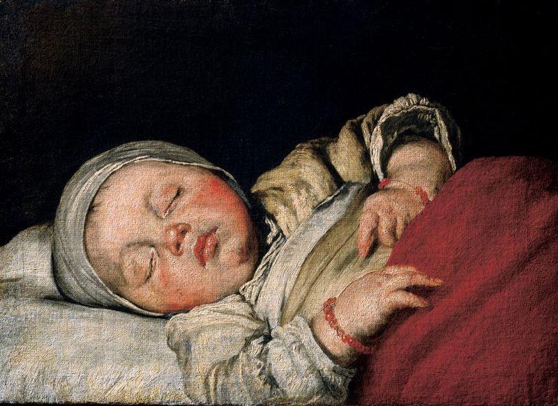 Bernardo Strozzi Schlafendes Kind oil painting picture